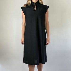 VINTAGE Geisha Kimono Little Black Midi Dress swim coverup